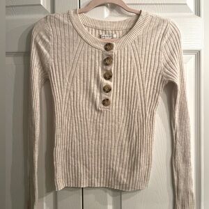 American Eagle Ribbed Knit Sweater Henley Size Small